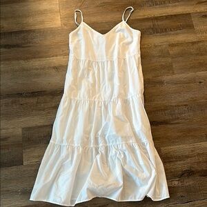 Abercrombie & Fitch White Tiered Midi Sundress